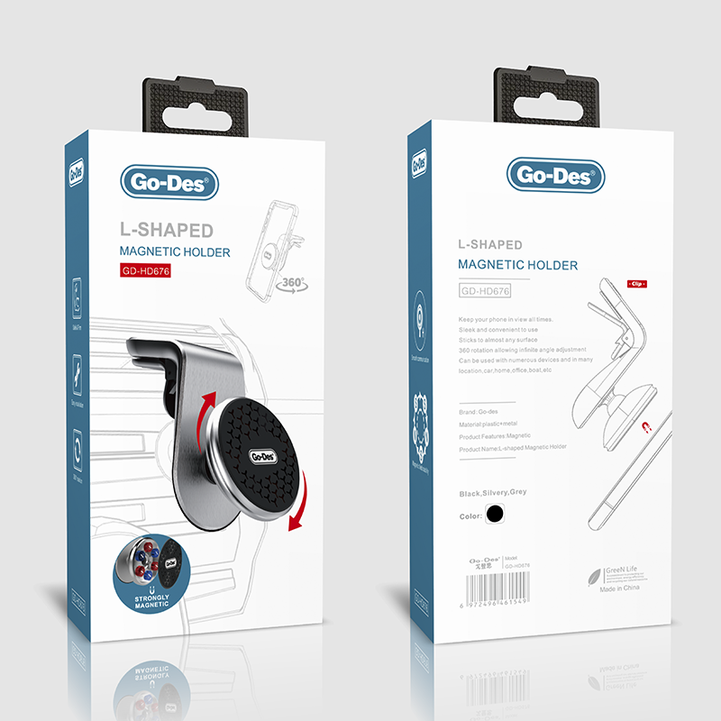 Go-Des GD-HD676 L-Shaped Magnetik Araç Telefon Tutucu - 4 Go-Des GD-HD676 L-Shaped Magnetik Araç Telefon Tutucu - 4